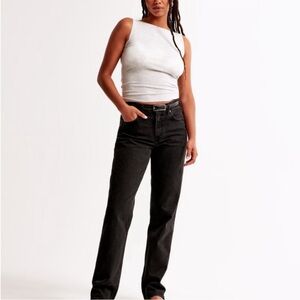 Abercrombie & Fitch Women's Black Straight Leg Jeans